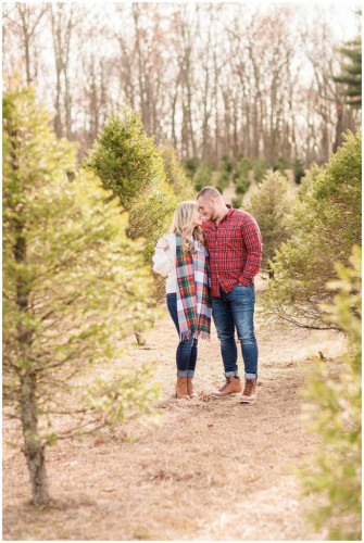 Adorable Christmas Tree Farm Engagement Photos Plumsted Nj