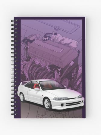 Integra Dc2 With B Series Background Spiral Notebook By