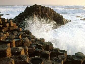 Nature Landscape Giants Causeway Sea Waves Rock