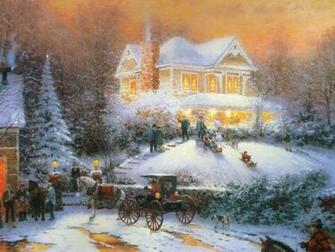 Family Christmas Landscapes Wallpaper Image
