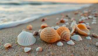 Seashells On The Beach Wallpaper