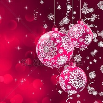 Christmas Background With The Pink Balls Gl Stock Image