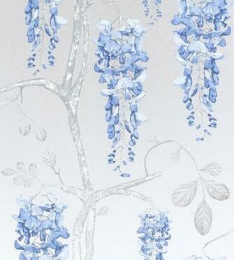Jocelyn Warner Wallpaper Wisteria Silver Blue