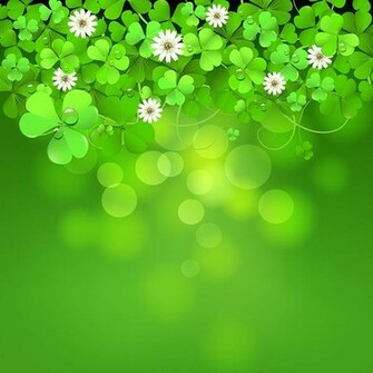Shamrocks And Flowers Background