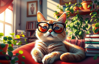 Cat With Glasses Wallpaper