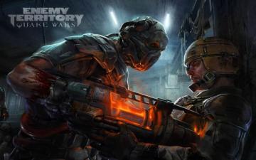 Strogg Soldier Pins Back Gdf Marine Quake Wars Enemy Territory