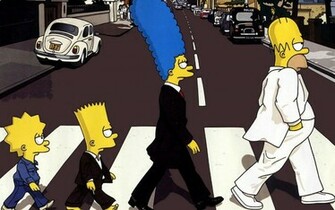 Abbey Road Homer Simpson The Simpsons Wallpaper