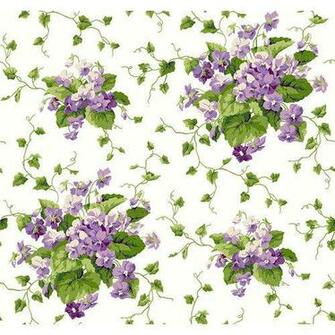 York Wallcoverings Er8102 Waverly Cottage Sweet Violets Wallpaper
