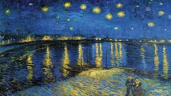 Starry Night Over The Rhone Wallpaper Vincent Van Gogh