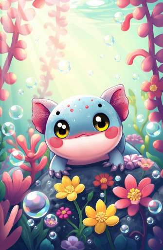 Kawaii Axolotl Wallpaper