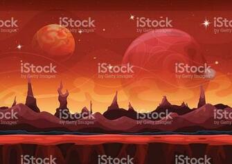 Vector Illustration Of A Cartoon Funny Sci Fi Alien Planet