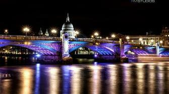 London City Wallpaper Bridge Night Scene HD
