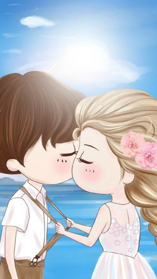Cute Cartoon Couple Love Image HD Animation Wallpaper