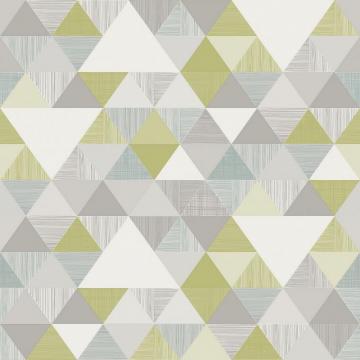 Inspiration Wall Lisette Green Grey Wallpaper Grandecolife