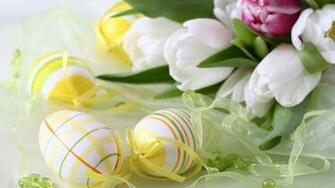 Easter Holiday Tulips Flowers Photo On The Desktop Pictures 3d
