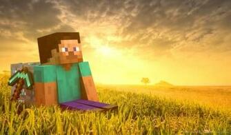 Minecraft Hero With A Diamond Block Wallpaper