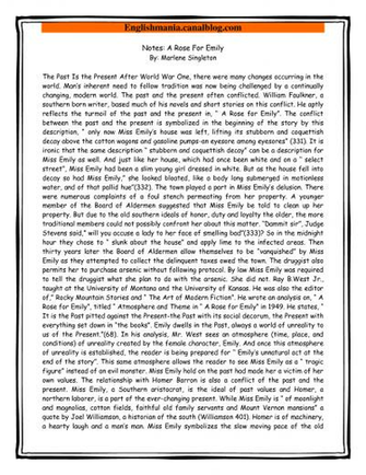 Analytical Essay A Rose For Emily Welcome To Jrs