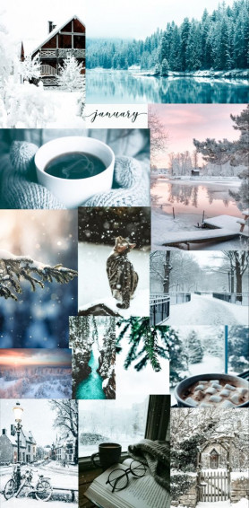 January Lockscreen In Winter Wallpaper Blue