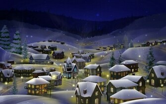Peaceful Christmas Village Wallpaper Pictures Pics Photos