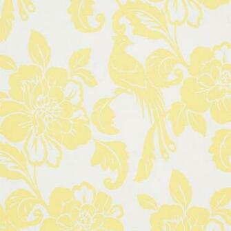 Yellow Modern Floral Spring Garden Wallpaper Contemporary