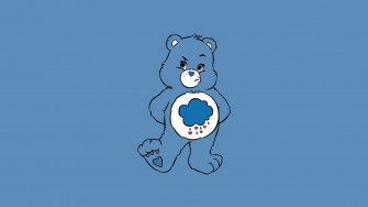HD Wallpaper Care Bear Minimalism Cartoon Grumpy