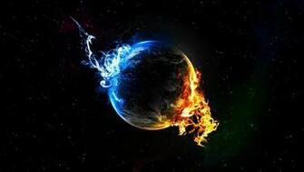 Earth With Fire And Ice HD Wallpaper