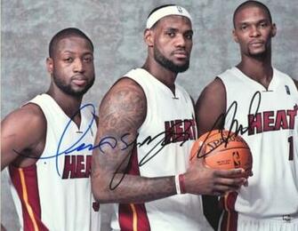 Lebron James Dwyane Wade Chris Bosh Autographed