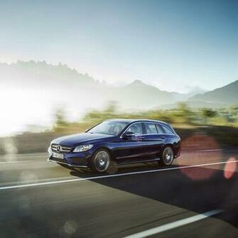 Blue Mercedes Benz C Class Estate Rolling Jpg