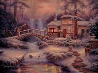 Winter Waterfall Wallpaper