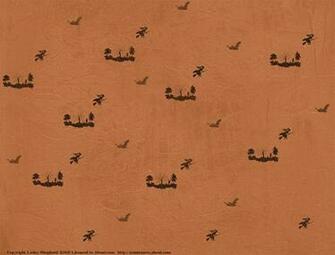 Tuscan Orange Halloween Toile Wallpaper In Dolls House Scales With