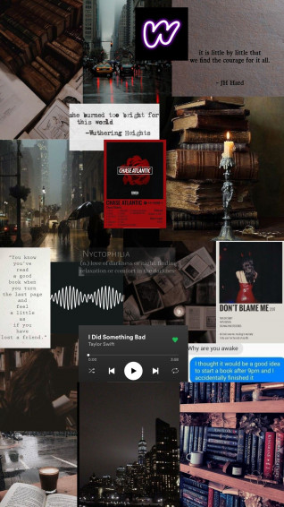 Moody Aesthetic Wallpaper For Music And Book Lovers