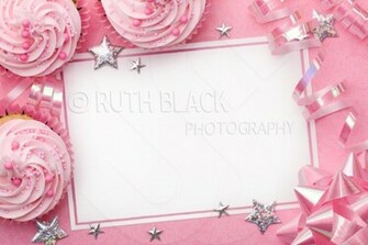 Pink Party Background With Cupcakes Royalty Stock Photo