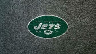 Nfl New York Jets Logo Grey Leather Background HD