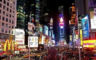 Times Square New York At Night Widescreen And Full HD Wallpaper