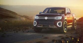 Red Volkswagen Amarok Extra Cab Pickup Truck HD Wallpaper