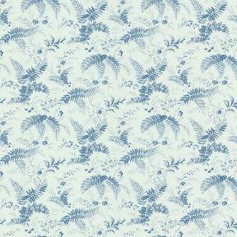 Brewster Blue Floral Toile Wallpaper