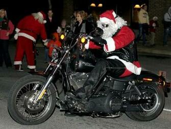 Motorcycle Santa Christmas Wallpaper