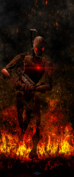 Booooo Burning Hostiles Bx Commando Droid In Star Wars