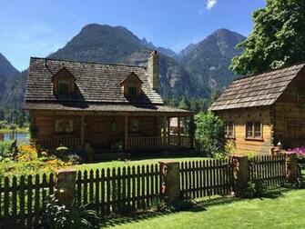 Brown Wooden House Lake Chelan Stehekin Washington State Cabin