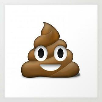 Smiling Poo Emoji White Background Art Print By Flarup Society6