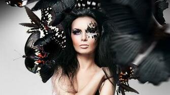 Girl Makeup Face Butterfly Photoshop Creative Design HD Wallpaper