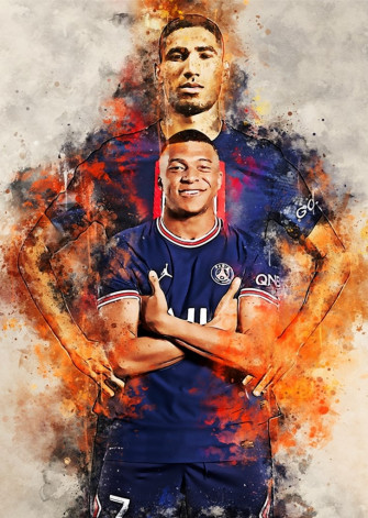 Kylian Mbapp En Achraf Hakimi Posters Art Prints Door Tian