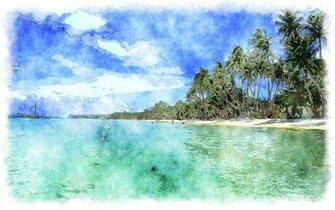 Beach Watercolor Wallpaper