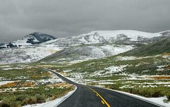 The Snowy Fields HD Wallpaper Road Along
