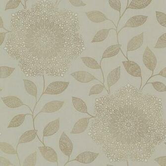 Shirazi Taupe Bohemian Floral Wallpaper Swatch Transitional
