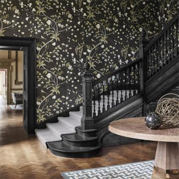 Chambalon Antique Gold Vine Black Wallpaper Willowbloomhome