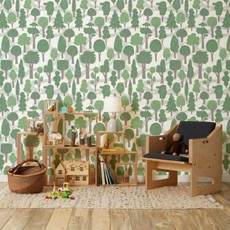 Makelike A Shop Zig Zag Green Wallpaper