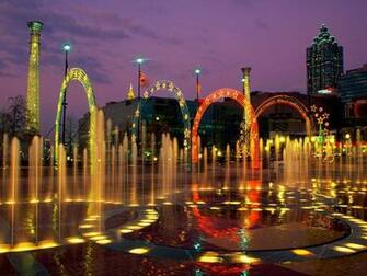 Amazing Fountain Of Centennial Olympic Park In City Georgia United