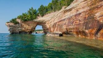 Lakeshore Alger County Michigan Landscape Wallpaper Background