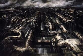 Biomechanical Landscape Science Fiction H R Giger Wallpaper